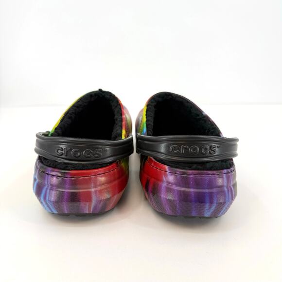 Crocs Tie Dye Classic Lined Clogs Mens Size 13 Multicolor Fuzzy Slippers Shoes main image 5